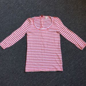 Red and white striped long sleeve t-shirt
